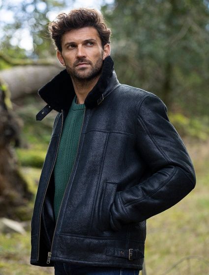 Men's Black Sheepskin Jacket