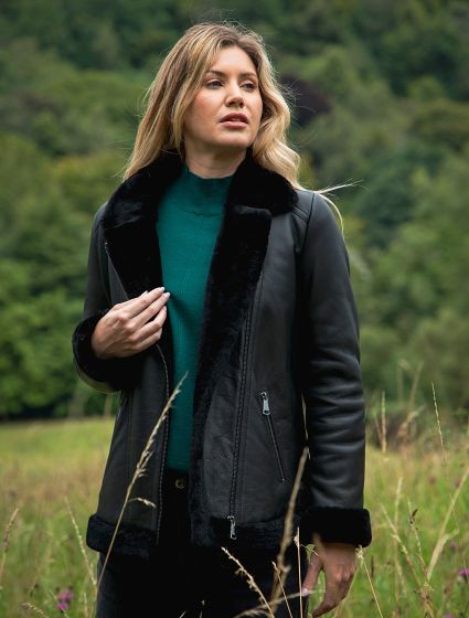 Women's Black Sheepskin Jacket