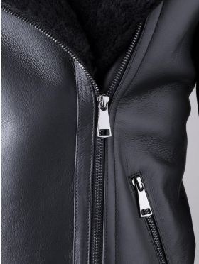 Linthwaite Sheepskin Aviator Jacket in Black