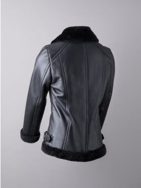 Linthwaite Sheepskin Aviator Jacket in Black