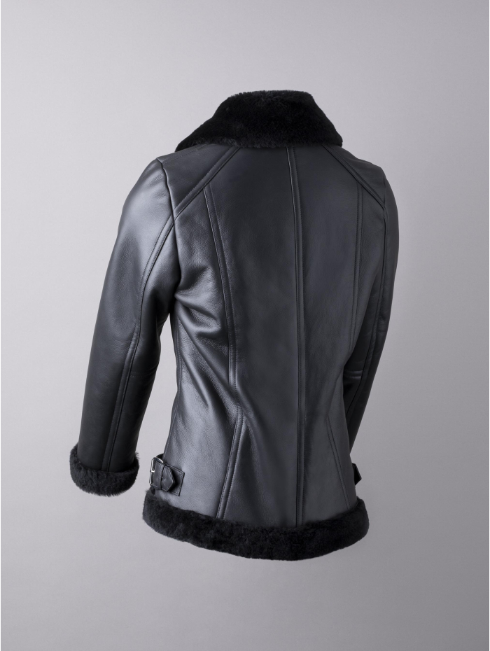 Linthwaite Sheepskin Aviator Jacket in Black